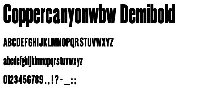 CopperCanyonWBW DemiBold font